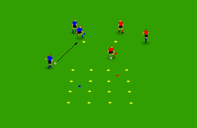 Fútbol Tic Tac Toe: ejercicio de calentamiento